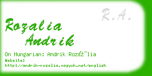 rozalia andrik business card